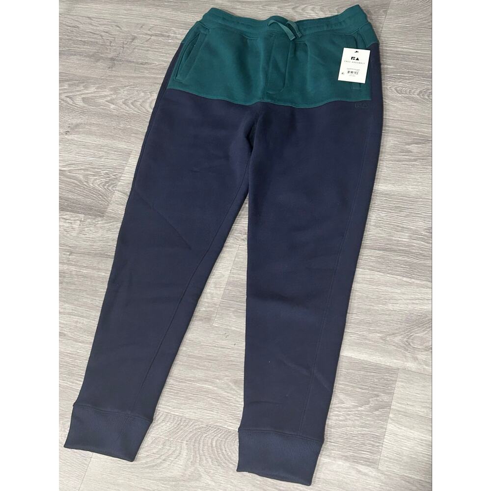 Free Assembly Boys XL 14/16 Colorblock Fleece Jogger Pants Green Navy